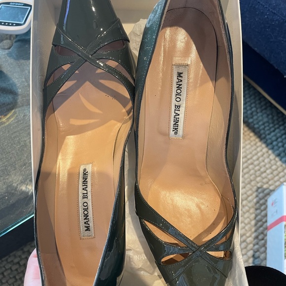 Manolo Blahnik | Shoes | Manolo Blahnik Pumps Patent Grey | Poshmark